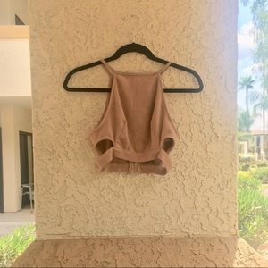 NWOT Forever 21 Faux Suede Side-Keyhole Crop Top